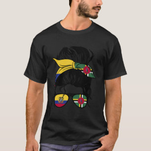 T-shirt Demi-Dominique Équatorienne Mélange Equateur Et Do