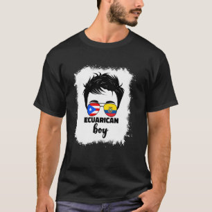 T-shirt Demi-Équatorien et Portoricain Rico Drapeau Équate