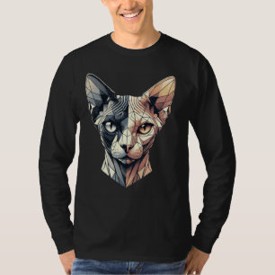 T-shirt Demi-face Abstraite Kitten Géométrie Polygone Sphy