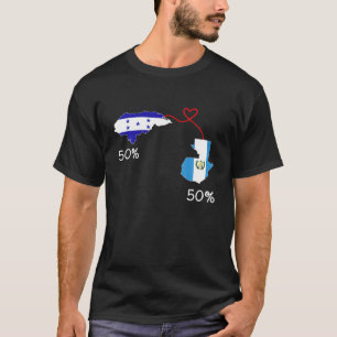 T-shirt Demi-hondurien demi-guatémaltèque Carte du drapeau