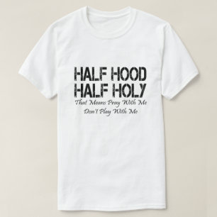 T-shirt Demi-Hood Demi-Holy - Priez Avec Moi Cadeaux