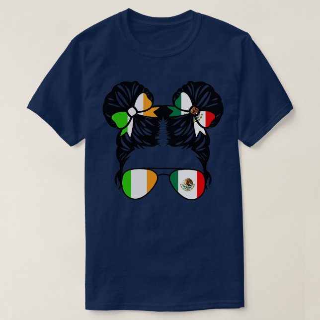 T-shirt Demi-irlandaise moitié mexicaine fille Irlande pat (Design devant)