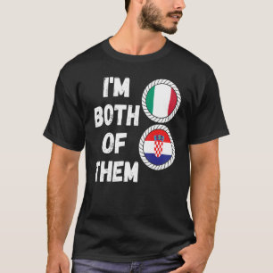 T-shirt Demi-Italien Demi-Croate Patrimoine Italia Croatie