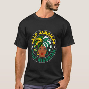 T-shirt Demi-jamaïcaine moitié nigériane Femmes Nigeria Ja
