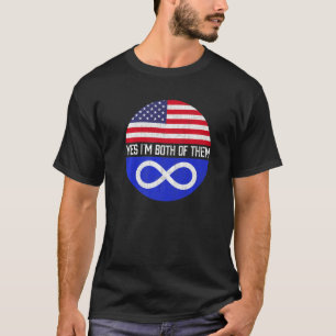 T-shirt Demi-métis américains Drapeau américain Patrimoine