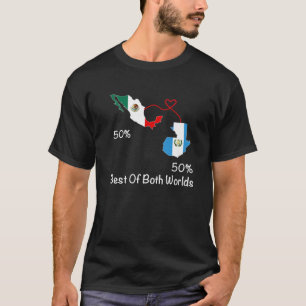 T-shirt Demi-Mexicaine Demi-Guatemala Carte du drapeau Mex