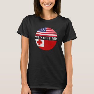 T-shirt Demi-Tongan américain Drapeau américain Patrimoine