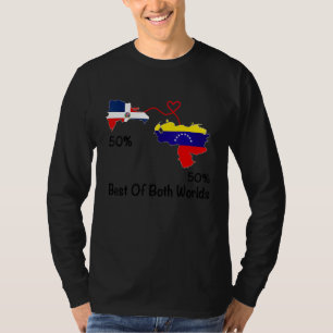 T-shirt Demi venezuela Demi drapeau dominicain Carte Amour