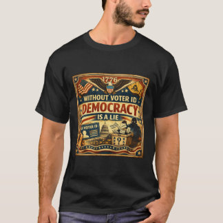 T-shirt Democracy is a LIE - Without Voter ID.