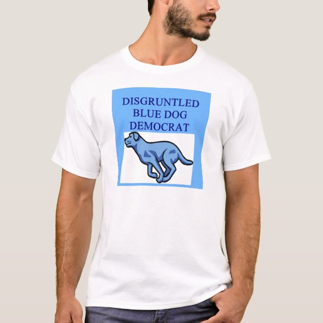 T-shirt démocrate bleu fâché de chien (Devant)