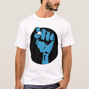 T-shirt démocrate de sang bleu : poing