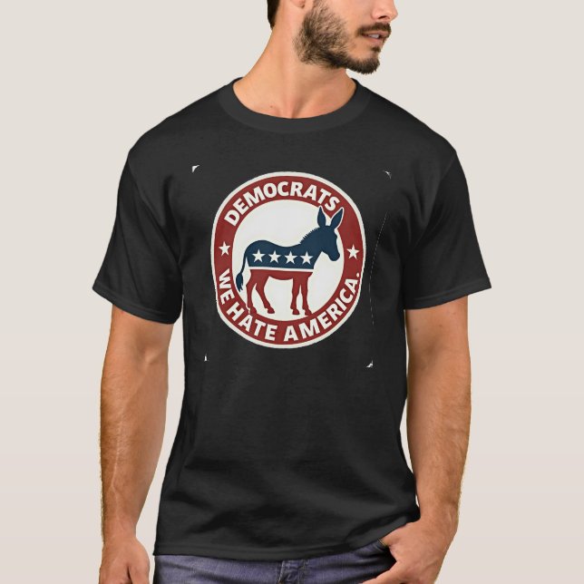 T-shirt Démocrates amusants Nous haïssons l'Amérique Tee p (Devant)