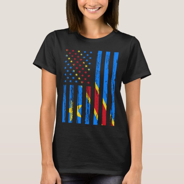 T-shirt Democratic Republic Congo Flag America US It is in (Devant)