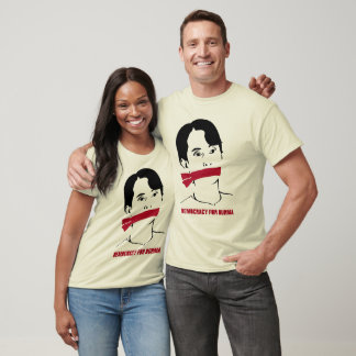 T-shirt Démocratie pour la Birmanie (avec rouge et texte)