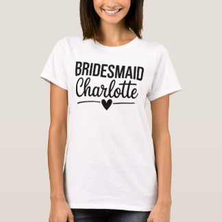 T-shirt Demoiselle d'honneur Charlotte, Cortège de mariage