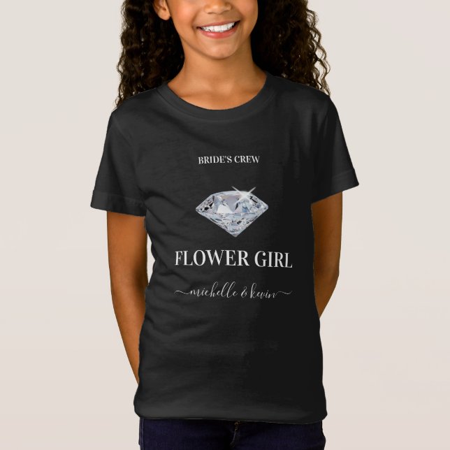 T-Shirt Demoiselle d'honneur cortège de mariage noir et bl (Devant)