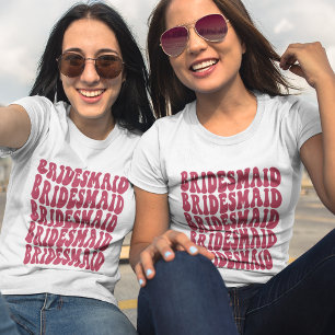 T-shirt Demoiselle d'honneur Magenta personnalisée tenue d