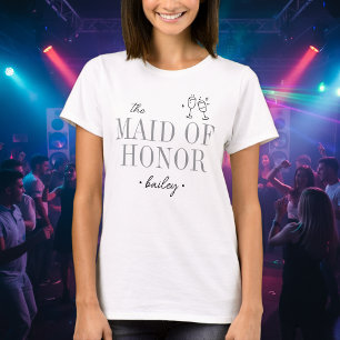 T-shirt Demoiselle d'honneur minimaliste moderne Bachelore