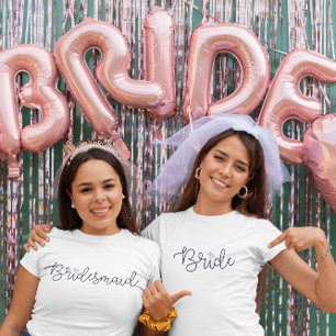 T-shirt Demoiselle d'honneur Moderne Script Diamant Enterr