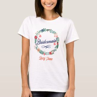 T-shirt Demoiselle d'honneur. Nom modifiable.
