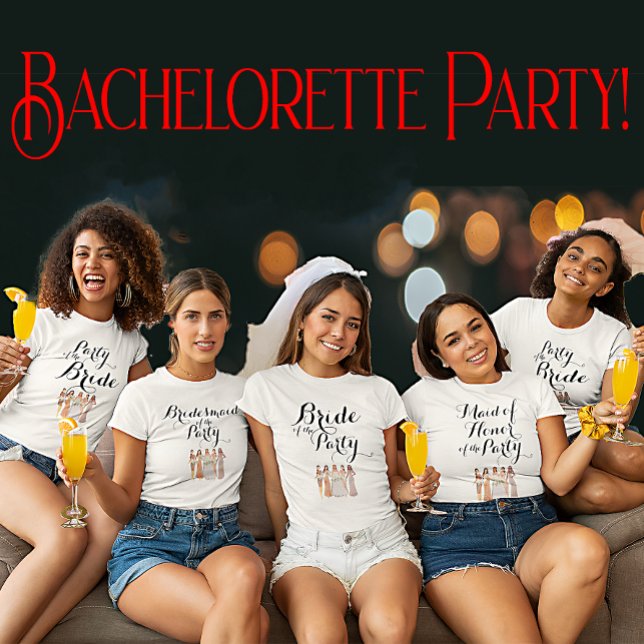 T-shirt Demoiselle d'honneur personnalisée de la fête Bach (Créateur téléchargé)