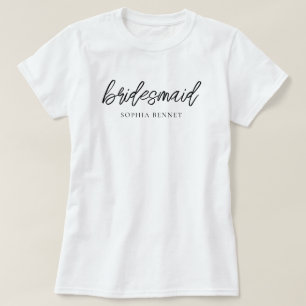 T-shirt Demoiselle d'honneur personnalisée écriture minima