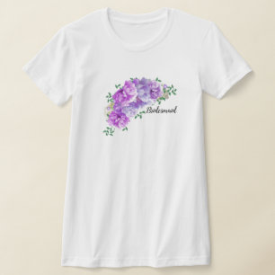 T-Shirt Demoiselle d'Honneur Pivoines Violettes