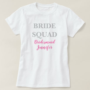 T-shirt Demoiselle d'honneur Rose personnalisé Nom Mariage