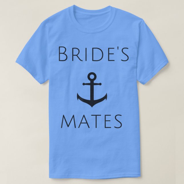 T-shirt Demoiselles d'honneur de marine, Ancre noire, Mari (Design devant)