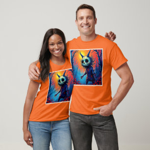 T-shirt Démon déplaisant en bois Éffrayant