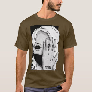 T-shirt Demon en japonais esthétique horreur fille Anime M