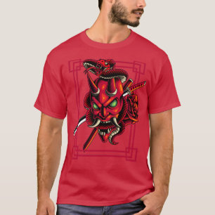 T-shirt Demon Japonais Harajuku Kabuki Yokai Oni Masque Vi