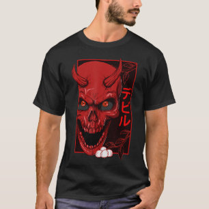 T-shirt Demon Japonais visage crâne diable Nippon style Ar