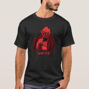 T-shirt Démon pointant je veux VOUS diable monstrueux effr