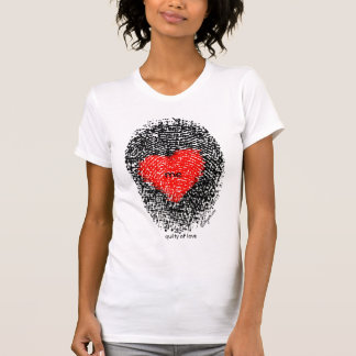 T-shirt d'empreinte digitale de coeur d'amour