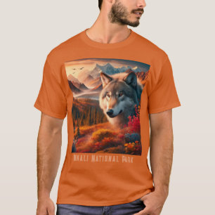 T-shirt Denali National Park Loup Gris
