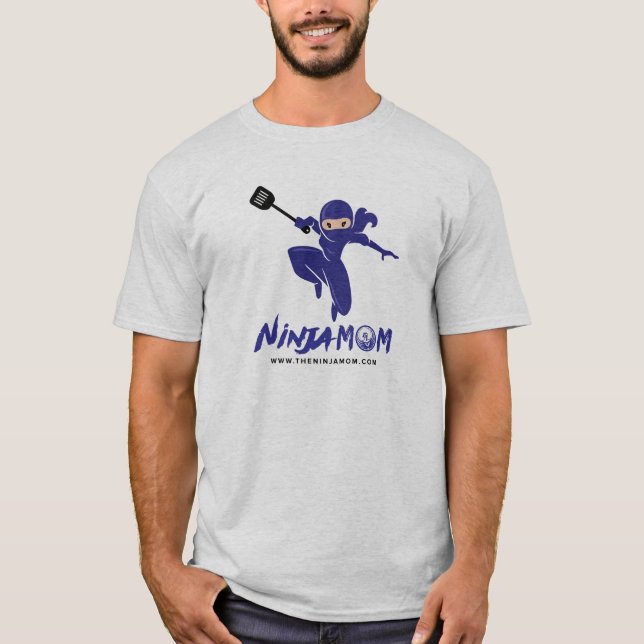 T-shirt d'encolure ras du cou de Ninja Mom® - gris (Devant)
