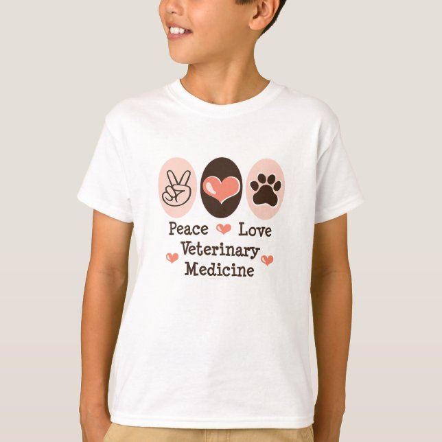 T-shirt d'enfant de médecine vétérinaire d'amour (Devant)