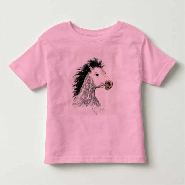 T-shirt d'enfant en bas âge de cheval de mustang (Devant)