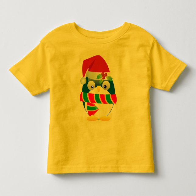 T-shirt d'enfant en bas âge de pingouin de Père (Devant)