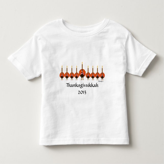 T-shirt d'enfant en bas âge de Thanksgivukkah (Devant)