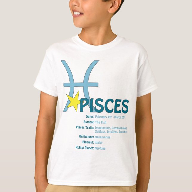 T-shirt d'enfants de traits de Poissons (Devant)