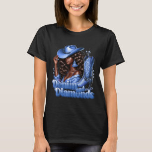 T-shirt Denim Et Diamants African Melanin Swag Cow-girls W