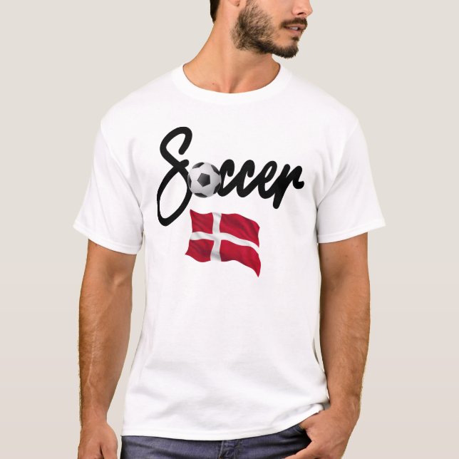 T-shirt Denmark Soccer - Danish Flag  (Devant)