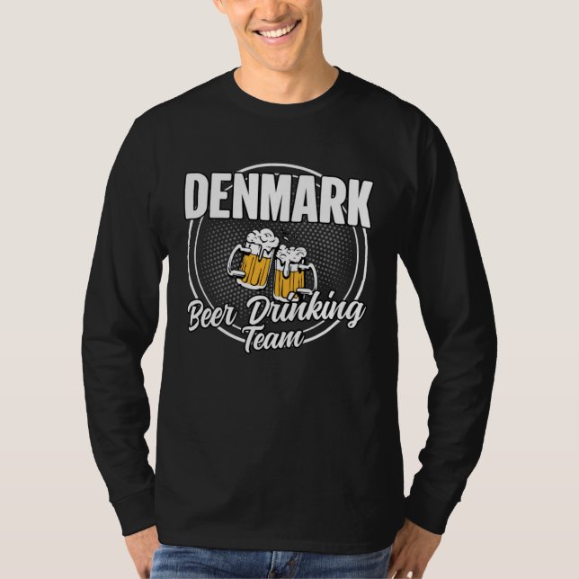 T-shirt Denmark Squad Ale  Danes Beer Drinking Team (Devant)