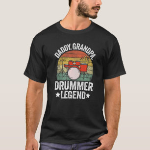 T-shirt Dens Daddy Grandpa Drummer Legend Drums Vintage Dr