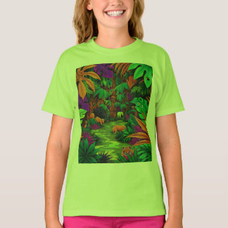 T-shirt Dense Jungle Animaux Exotiques