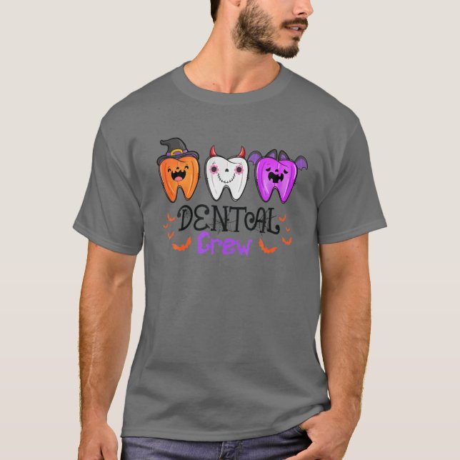 T-shirt Dental Crew Dot Halloween Dentist Dentist Dentist  (Devant)