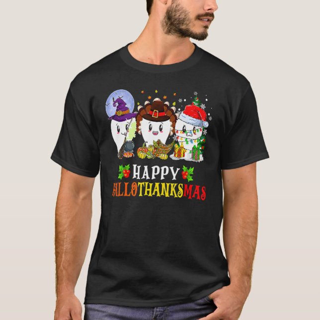 T-shirt Dental Hygienists Halloween Thanksgiving Xmas Hall (Devant)