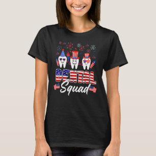 T-shirt Dental Squad Dot American Dlag 4 juillet Dent